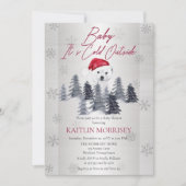 Baby Het is koud buiten Polair Beer Baby shower Kaart (Voorkant)