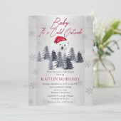 Baby Het is koud buiten Polair Beer Baby shower Kaart (Staand voorkant)