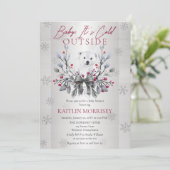 Baby Het is koud buiten Polair Beer Baby shower Kaart (Staand voorkant)
