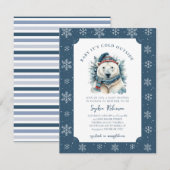 Baby Het is koud buiten Polair Beer Baby shower Kaart (Voorkant / Achterkant)