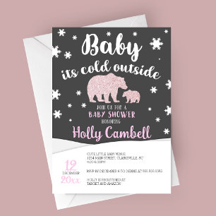 Baby Het is koud buiten Polair Beer Baby shower Kaart