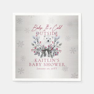 Baby Het is koud buiten Polair Beer Baby shower Servet