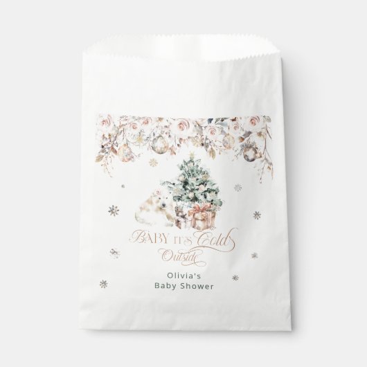 Baby het is koud buiten Polar Beer Baby shower Bedankzakje (Voorkant)