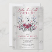Baby Het is koud buiten Polar Beer Baby shower Inv Kaart (Voorkant)