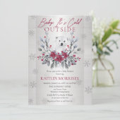 Baby Het is koud buiten Polar Beer Baby shower Inv Kaart (Staand voorkant)