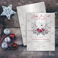 Baby Het is koud buiten Polar Beer Baby shower Inv