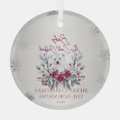 Baby Het is koud buiten Polar Beer, vrolijk kerstf Glas Ornament (Achterkant)
