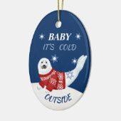 Baby Het is koud buiten polardieren Keramisch Ornament (Links)