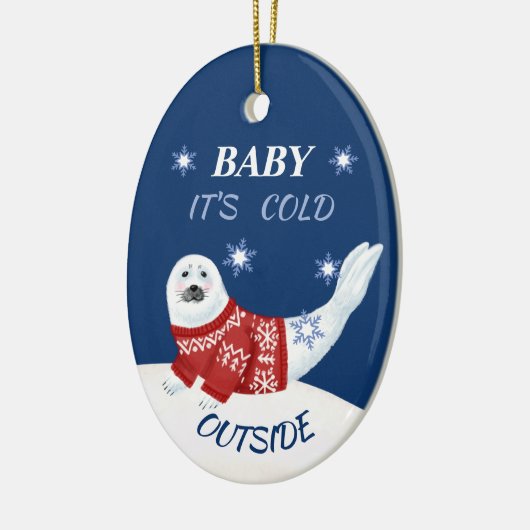 Baby Het is koud buiten polardieren Keramisch Ornament (Links)
