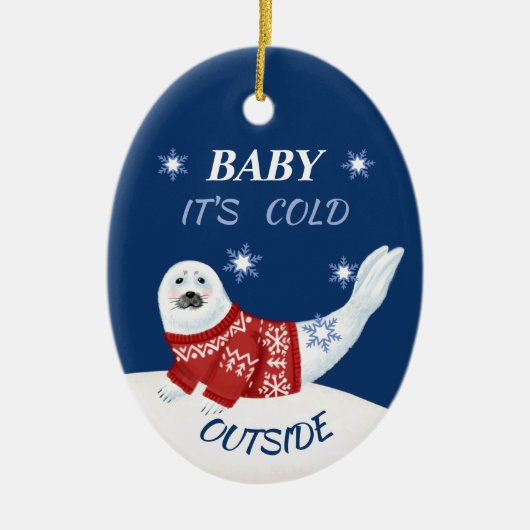 Baby Het is koud buiten polardieren Keramisch Ornament (Voorkant)