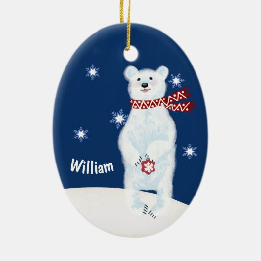 Baby Het is koud buiten polardieren Keramisch Ornament (Achterkant)