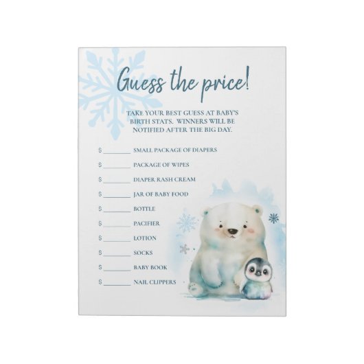 Baby Het is koud Buiten Raad de prijs Notitieblok (Linkerzijde)