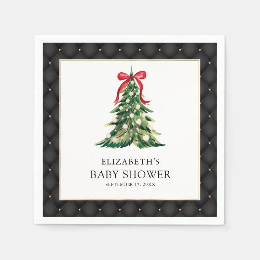 Baby Het is koud buiten Red Bow Baby shower Servet (Voorkant)