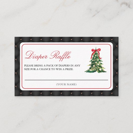 Baby Het is koud buiten Red Bow Luier Raffle Informatiekaartje (Voorkant)