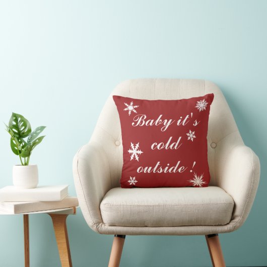 Baby het is Koud Buiten Red Cushion Kussen (Stoel)