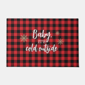 Baby Het is koud buiten Red Plaid Deurmat (Voorkant)