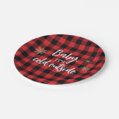 Baby Het is koud buiten Red Plaid Papieren Bordje (Gekanteld)