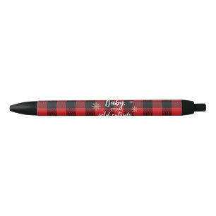 Baby Het is koud buiten Red Plaid Zwarte Inkt Pen