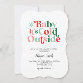 Baby Het is Koud Buiten Retro Baby shower Kaart (Voorkant)