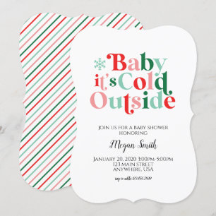 Baby Het is Koud Buiten Retro Baby shower Kaart