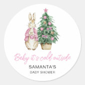 Baby het is koud buiten ronde sticker (Voorkant)