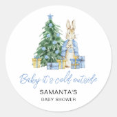 Baby het is koud buiten ronde sticker (Voorkant)