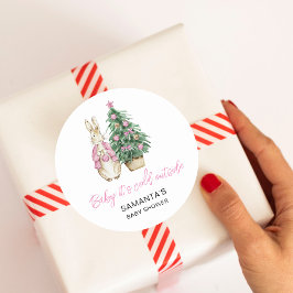 Baby het is koud buiten ronde sticker