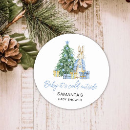 Baby het is koud buiten ronde sticker