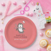 Baby Het is Koud Buiten Rood Baby shower Bord (Feest)