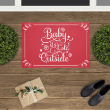 Baby het is koud buiten Rood Schrifttype Vakantie