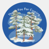 Baby Het is koud buiten Royal Blue Dank u Ronde Sticker (Voorkant)