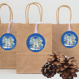 Baby Het is koud buiten Royal Blue Dank u Ronde Sticker