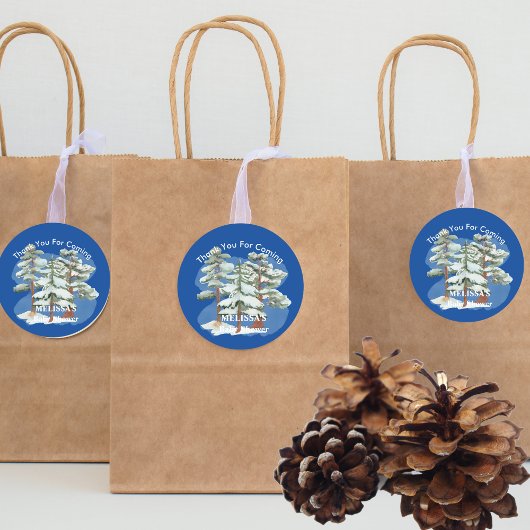 Baby Het is koud buiten Royal Blue Dank u Ronde Sticker