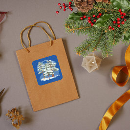 Baby Het is koud buiten Royal Blue Dank u Vierkante Sticker