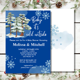 Baby Het is koud buiten Royal Blue Snowflake Kaart