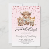 Baby Het is koud buiten roze 1e verjaardag Kaart (Voorkant)