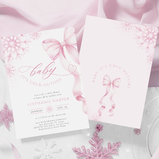 Baby Het is koud buiten roze Baby shower Kaart
