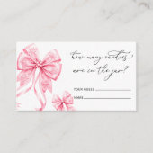 Baby Het is koud buiten roze boog hoeveel Snoepjes Informatiekaartje (Voorkant)