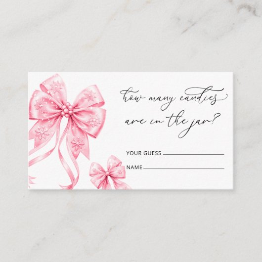 Baby Het is koud buiten roze boog hoeveel Snoepjes Informatiekaartje (Voorkant)