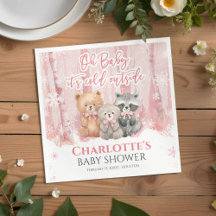 Baby, het is koud buiten Roze bos babyfeestje