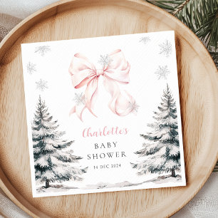 Baby Het is koud Buiten Roze Bow Baby shower serve Servet