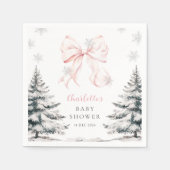 Baby Het is koud Buiten Roze Bow Baby shower serve Servet (Voorkant)