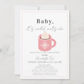 Baby Het is koud buiten roze cacaoBaby shower Kaart (Voorkant)