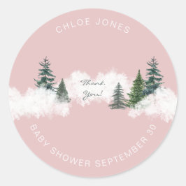 Baby het is koud buiten Roze Dank je Ronde Sticker