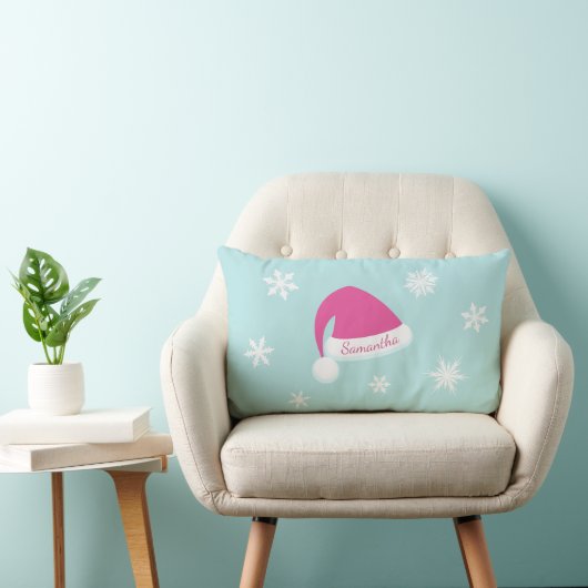 Baby het is koud buiten roze en Turquoise Pillow Kussen (Stoel)