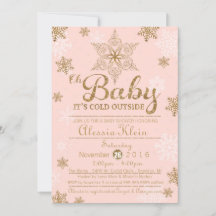 Baby Het is Koud Buiten, Roze & Gold Baby shower