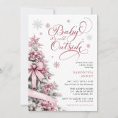 Baby het is koud buiten roze kerst Baby shower Kaart (Voorkant)