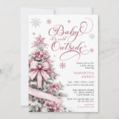 Baby het is koud buiten roze kerst Baby shower Kaart (Voorkant)