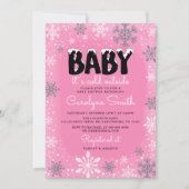 Baby Het is koud buiten roze meisje Baby shower Kaart (Voorkant)