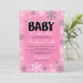 Baby Het is koud buiten roze meisje Baby shower Kaart (Staand voorkant)